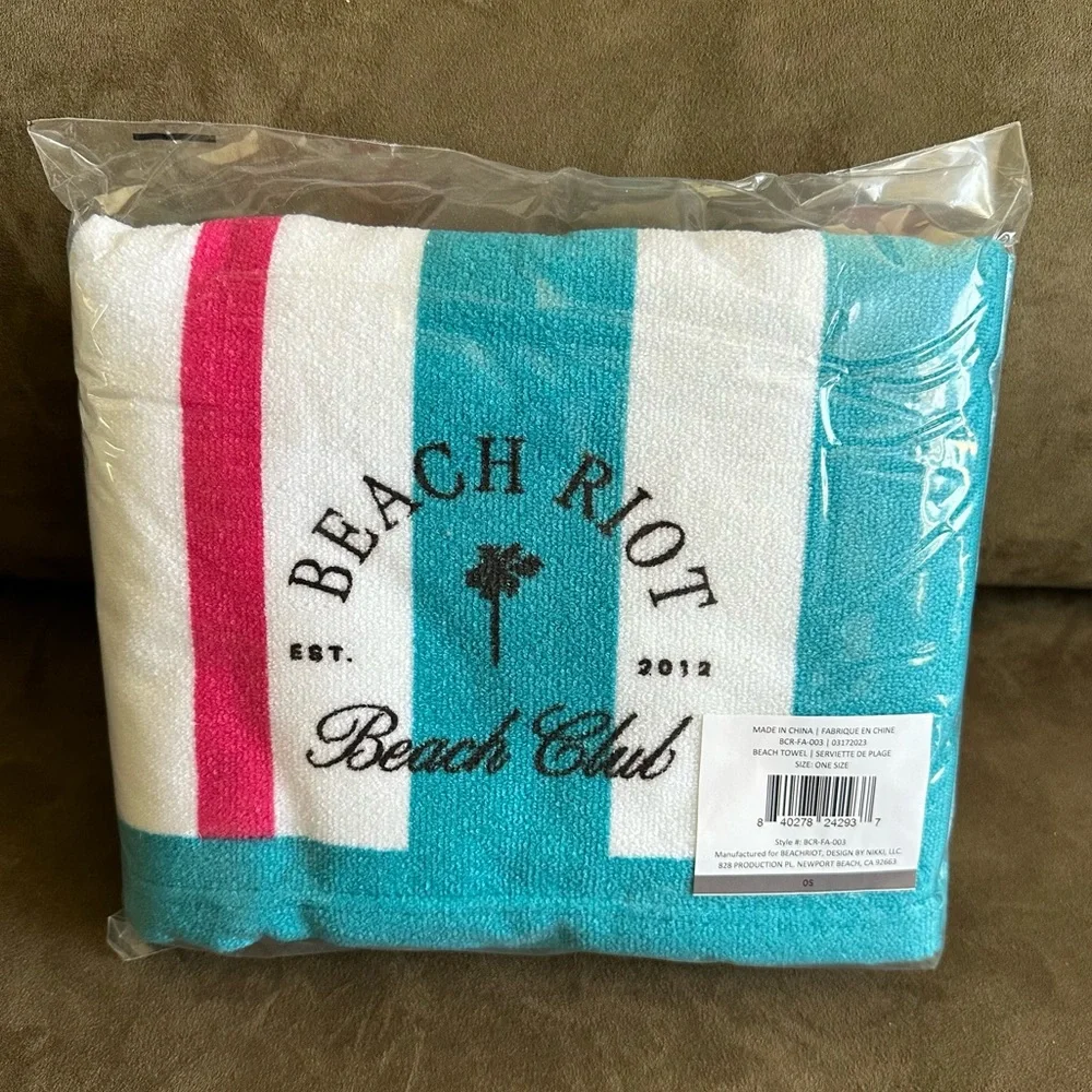 Beach Riot Beach Club Striped Beach Towel